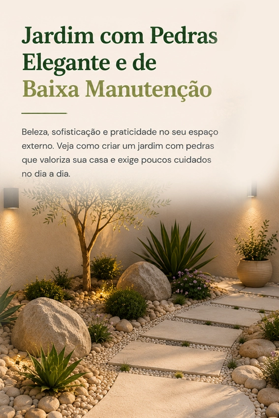 Jardim com Pedras Elegante e de Baixa Manutenção