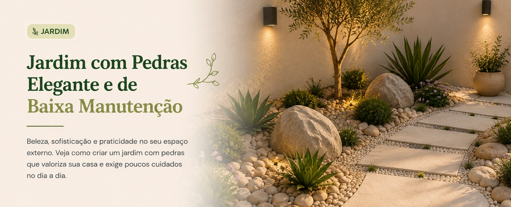 Jardim com Pedras Elegante e de Baixa Manutenção
